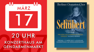 Franz Schubert – Lazarus und Messe F-Dur